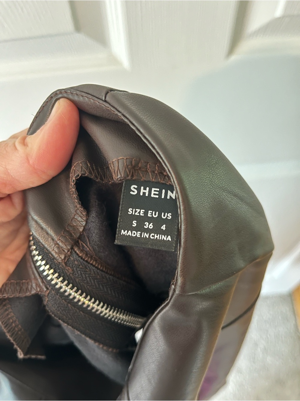 SHEIN Chocolate Brown Faux Leather Pencil Skirt - Picture 4 of 5
